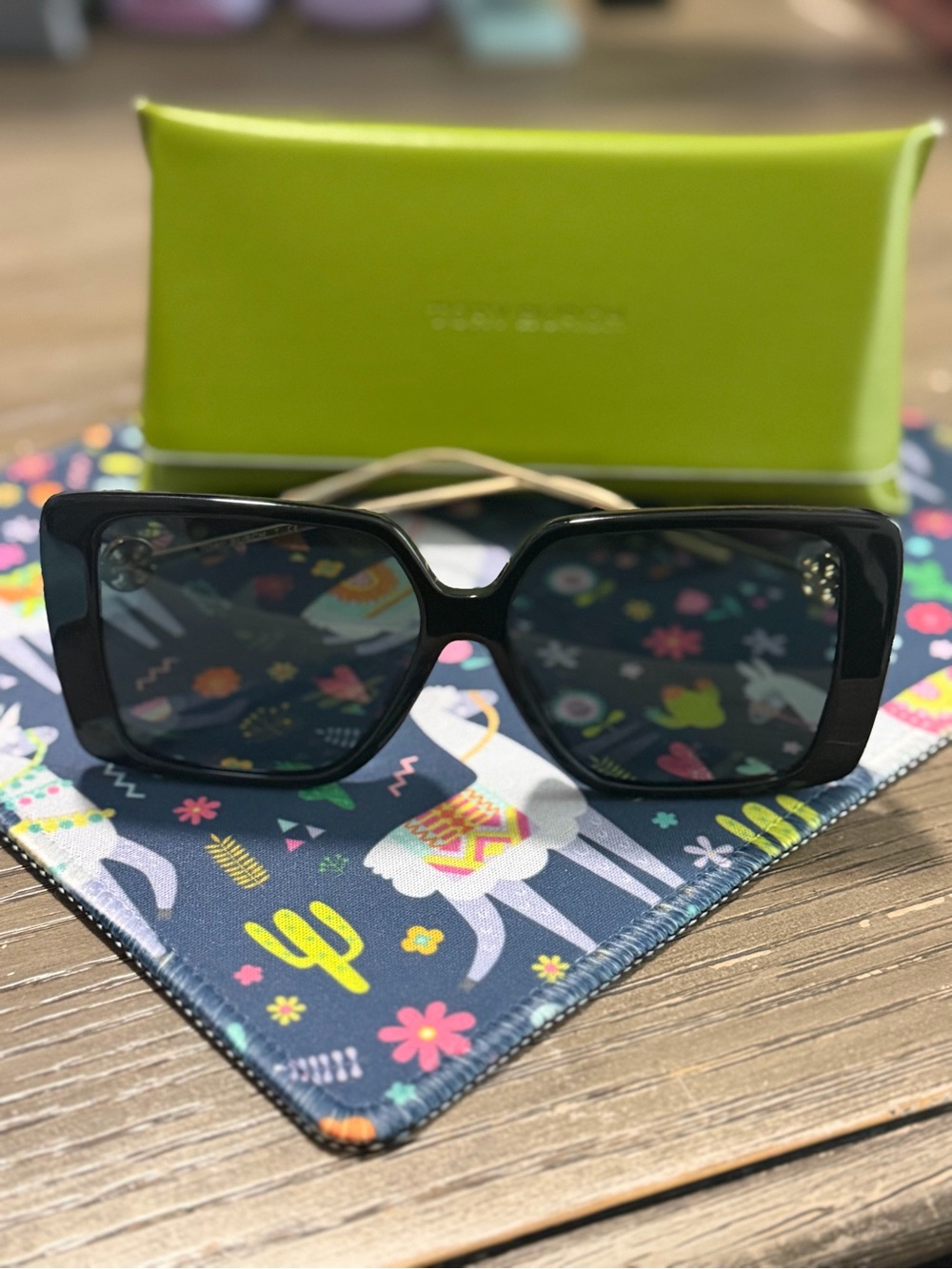 Tory Burch Black Sunglasses with Dark Lenses